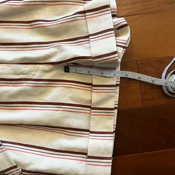 NWT Linen / Cotton Sézane Cedric Shorts / Size 2 (34) / Striped Beige Pink Brown